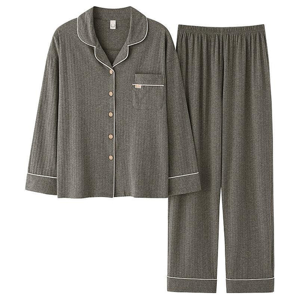 Simple Cotton Long-Sleeved Men's Homewear - amazitshop