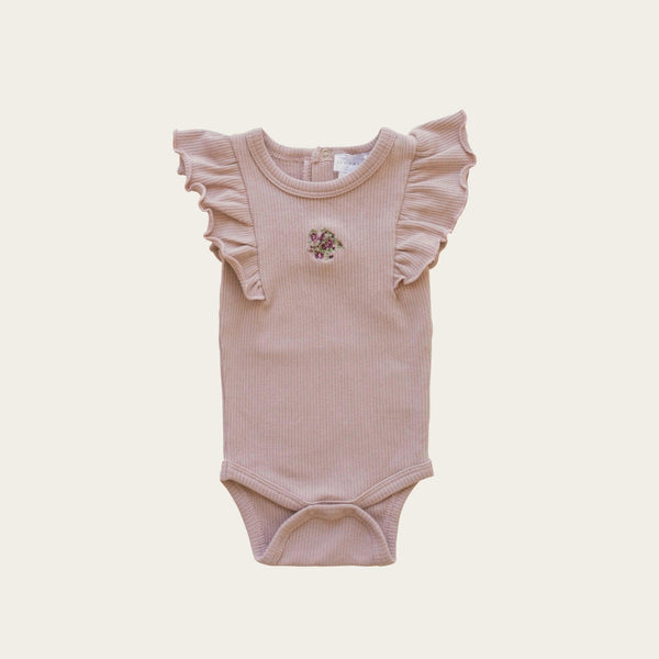 Rose Grey Embroidered Knitting Baby Kids Clothing - amazitshop