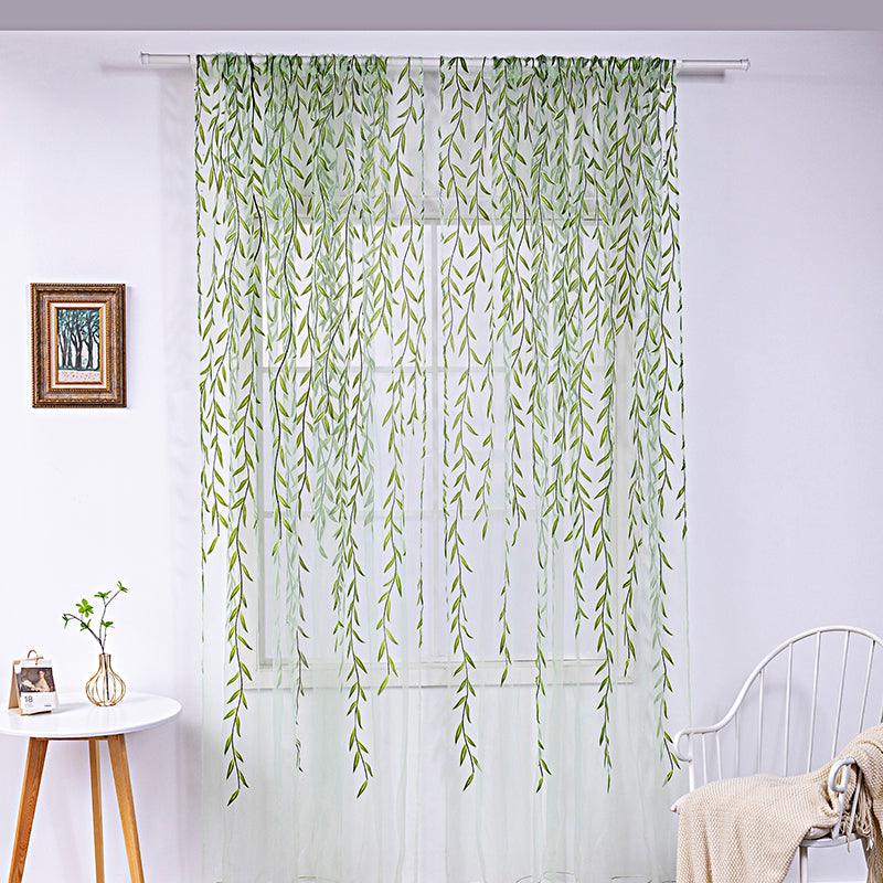Inverted Willow Wicker Offset Printing Curtains Printing Window Screens Living Room Balcony Window Screens - amazitshop