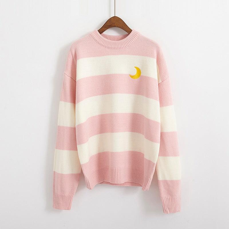 Very Fairy Striped Sweater Knit Sweater - amazitshop