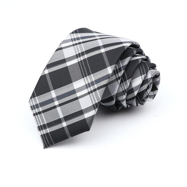 6cm Casual Ties For Men Skinny Tie Fashion Polyester Plaid - amazitshop