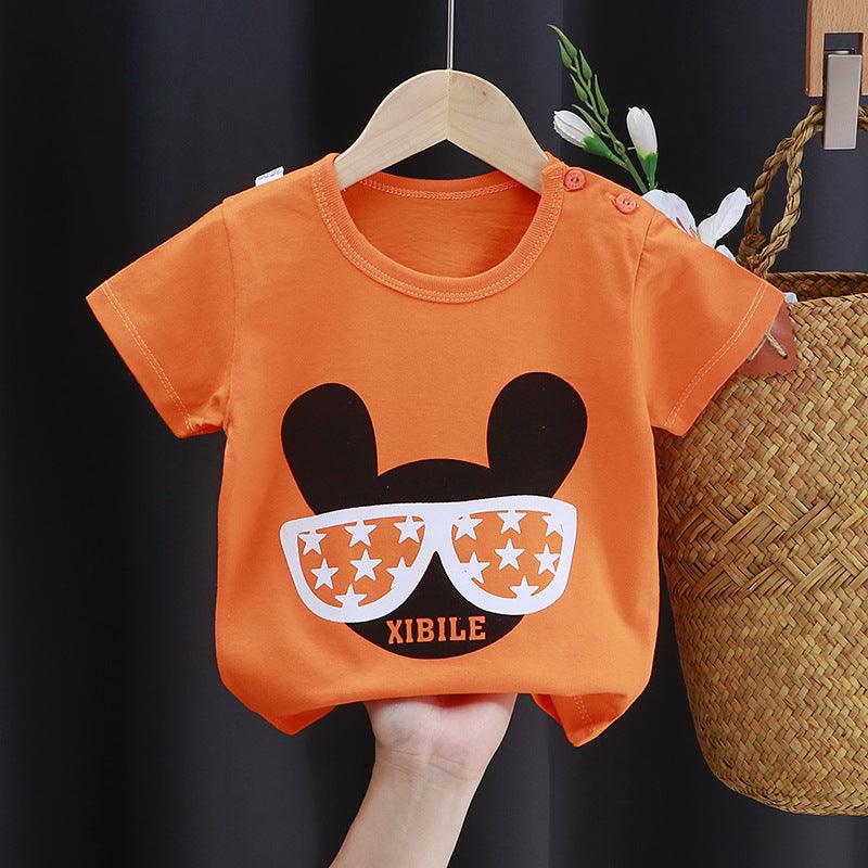 Fashion Cartoon Print Children's Cotton Short Sleeve - amazitshop