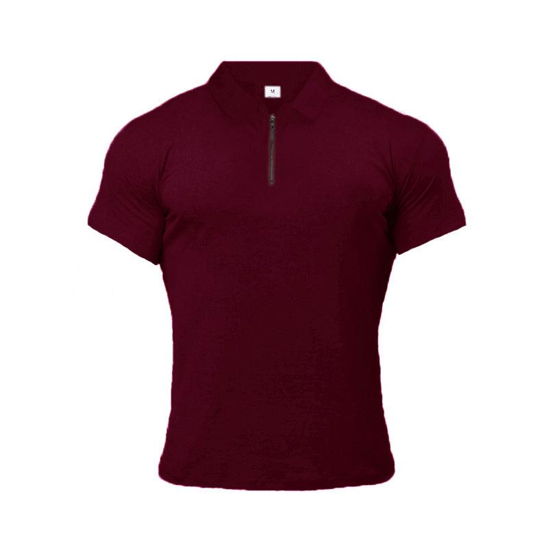 Summer Lapels Short Sleeve Fitness T-shirt Sports Polo Shirts - amazitshop