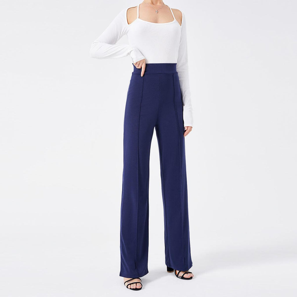 Solid Color Casual Pants Slim, High-waisted Bell Bottoms - amazitshop