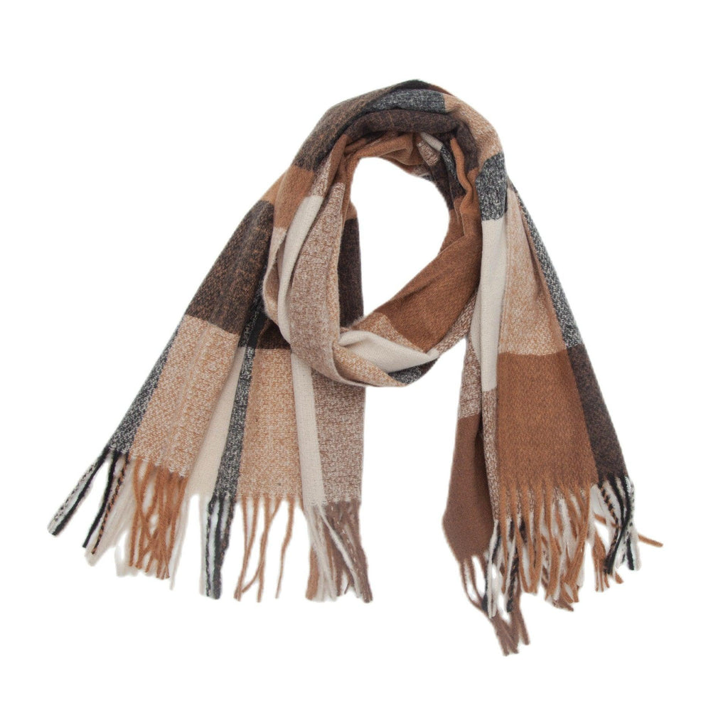 Plaid Scarf Thickened Fringe Bib Rainbow Scarf Shawl - amazitshop