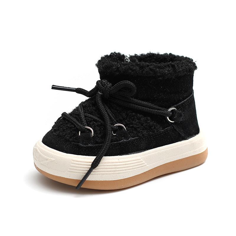 Female Baby Toddler Shoes High-top Boys Snow Boots Plus Velvet To Keep Warm Babies - amazitshop
