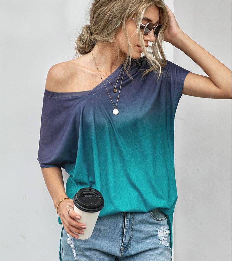 Women's blouse with gradient print - amazitshop