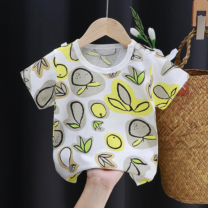 Fashion Cartoon Print Children's Cotton Short Sleeve - amazitshop