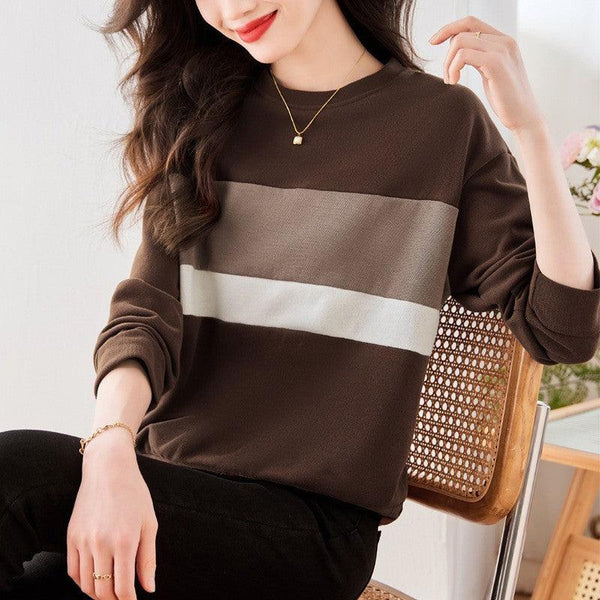 Fashionable All-matching Simple Daily Casual Sweatshirt Women - amazitshop