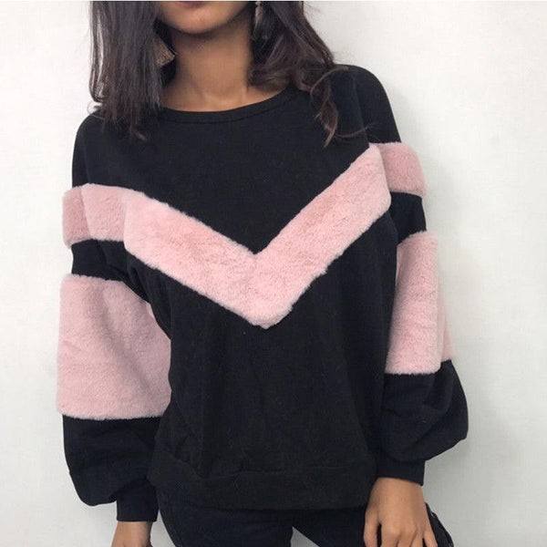 V-shaped plus sleeves fight wool sweater women - amazitshop