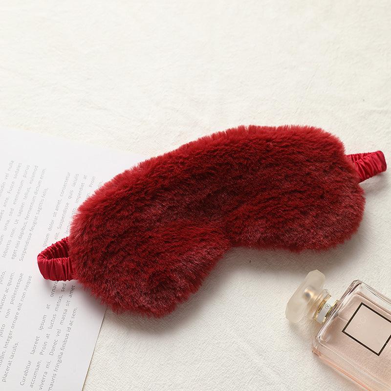 Rabbit fur blackout sleep eye mask - amazitshop