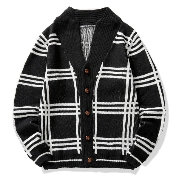 Men's Knitwear Sweater Fashion Color Blocking Cardigan Jacket - amazitshop