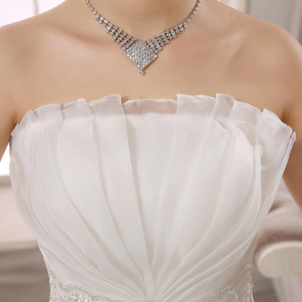 Spring Autumn Wedding dress new bride wedding dress size Korean women slim lace Qi special offer - amazitshop