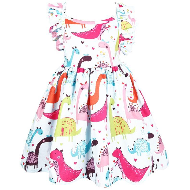Children's New Backless Strap Cute Dinosaur Dress - amazitshop