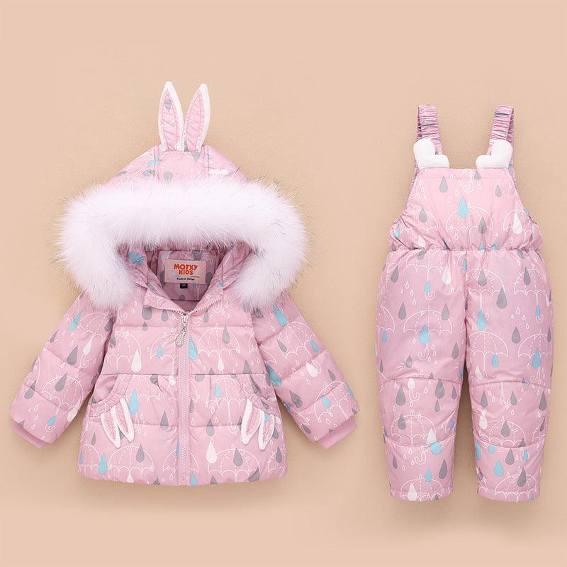 Children's down jacket suit 1-3 year old female baby coat - amazitshop