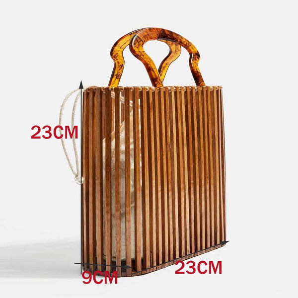 Vacation portable bamboo woven bag - amazitshop