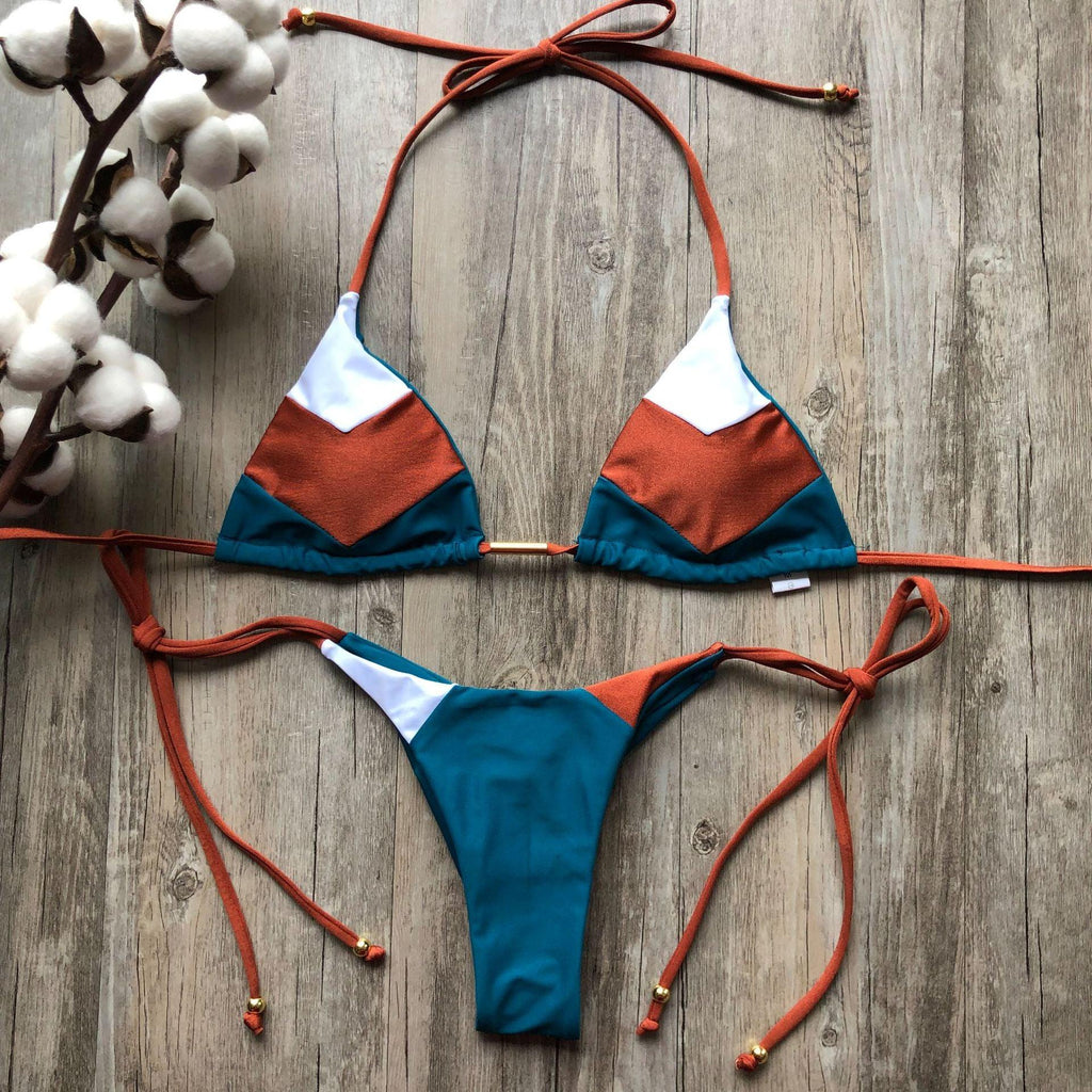 Triangle Tie Side Bikini Swimsuit - amazitshop