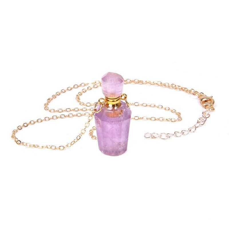 Perfume bottle crystal pendant necklace - amazitshop