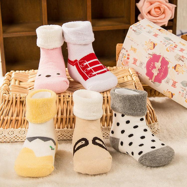 New winter cotton socks baby socks thick cotton socks and Terry relent children baby socks - amazitshop