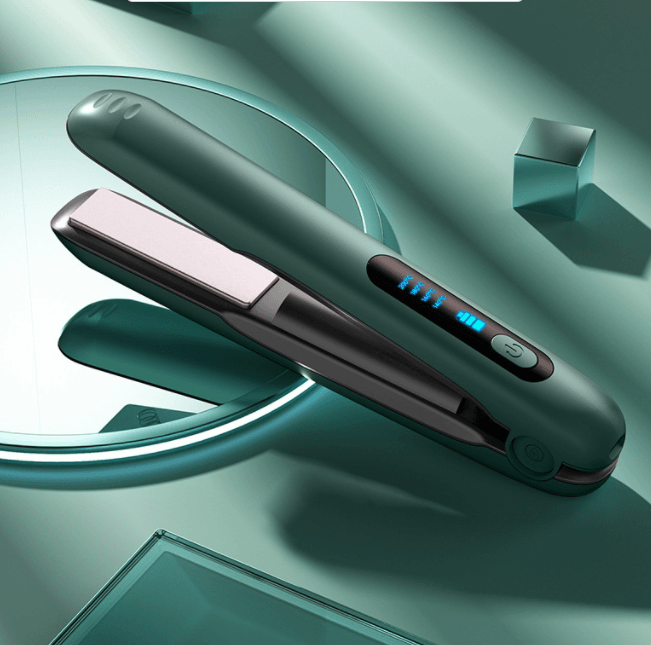 Wireless Hair Straightener Flat Iron Mini 2 IN 1 Roller USB 5000mAh Max 200 Degree Portable Cordless Curler 4 Levels Dry And Wet Uses - amazitshop