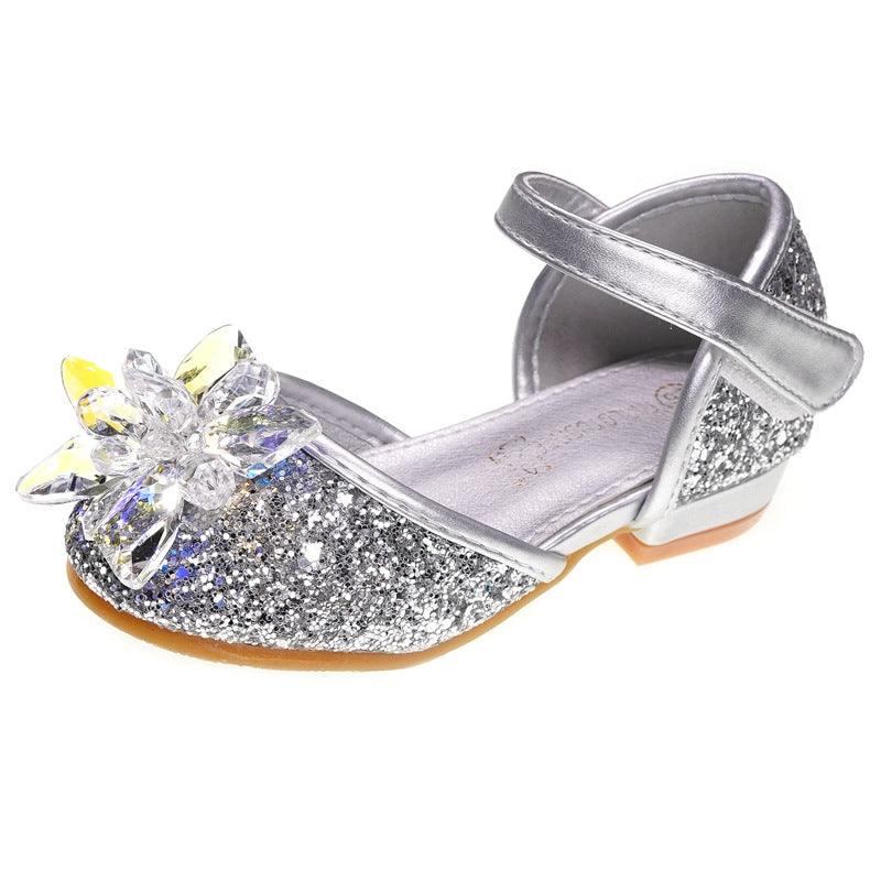 Girls crystal shoes rhinestone single shoes - amazitshop