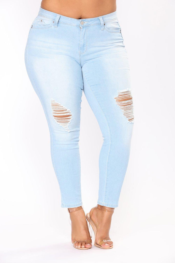 Elastic embroidered denim ladies feet pants jeans - amazitshop