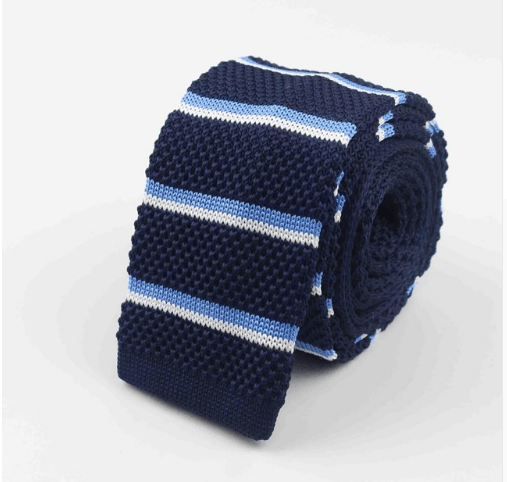 Men Knitted Knit Leisure Striped Ties Fashion Skinny Narrow Slim Neck Ties For Men Skinny Woven Designer Cravat - amazitshop