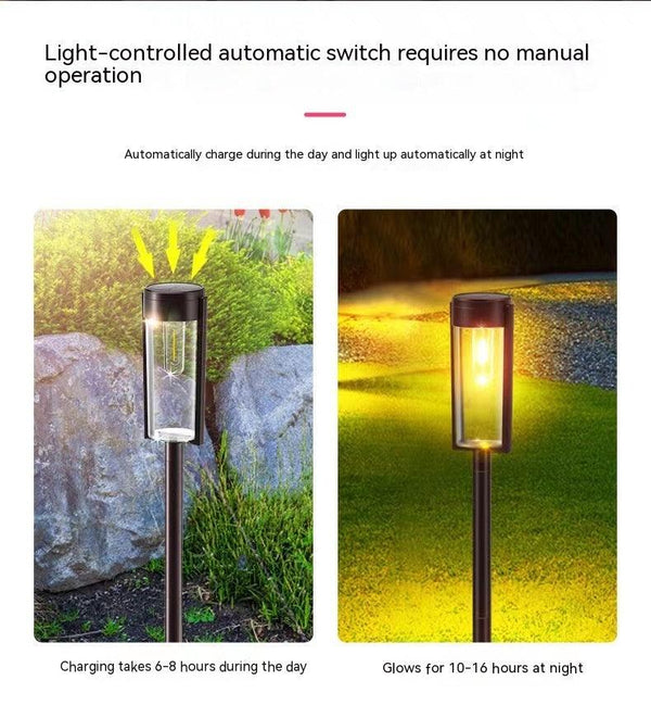 Lawn Lamp Outdoor Waterproof Tungsten Wire Solar Floor Outlet Type Garden - amazitshop