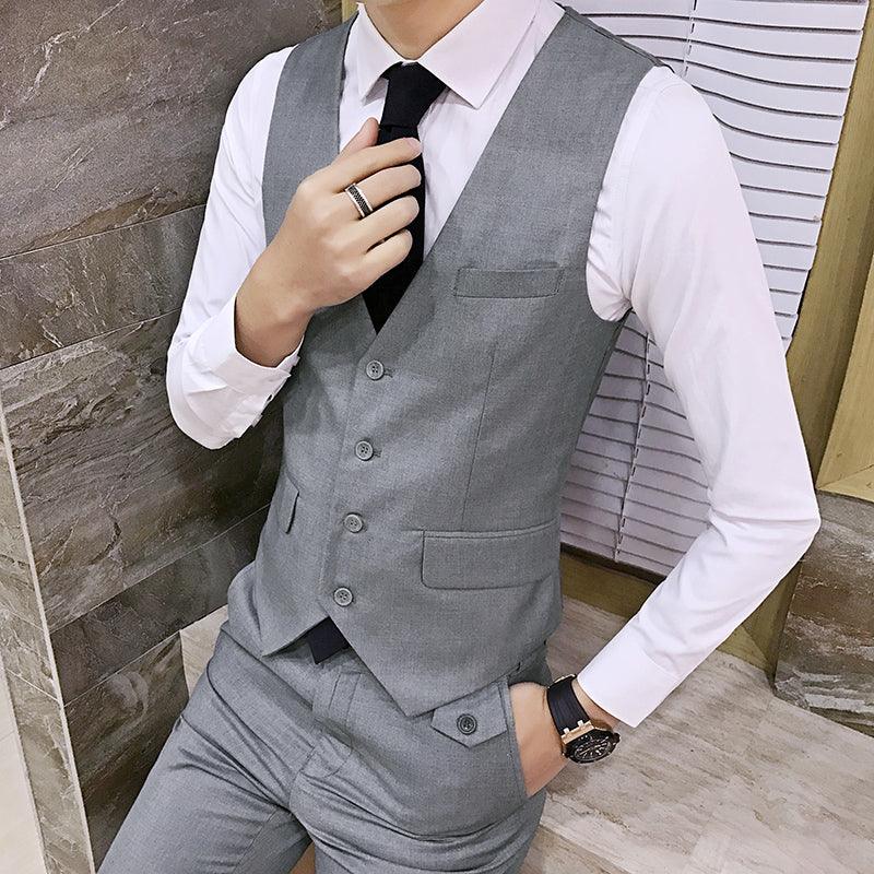 Men's Solid Color Slim-fit Waistcoat Vest - amazitshop