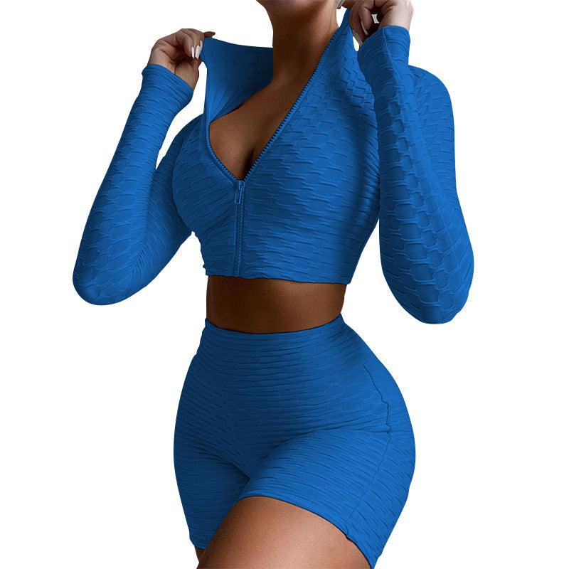 Women's Tracksuit Yoga Fitness Suit Activewear Set Tummy Control Butt Lift Long Sleeve Sport Clothing - amazitshop