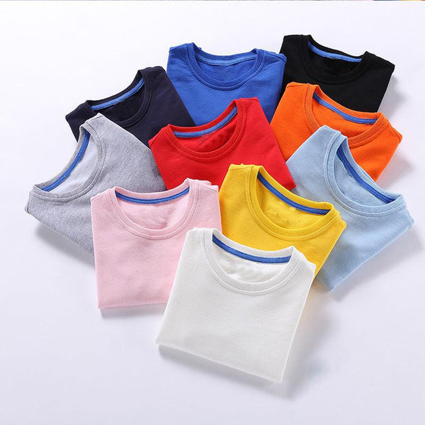 Boys Korean Round Neck Solid Color Loose Long Sleeve Pullover - amazitshop