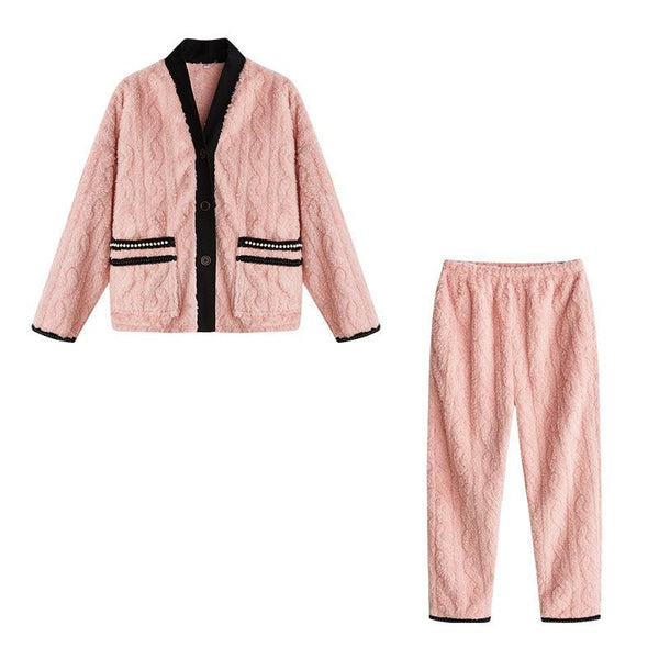 Women's Fashion Coral Fleece Pajamas Pajamas Set - amazitshop