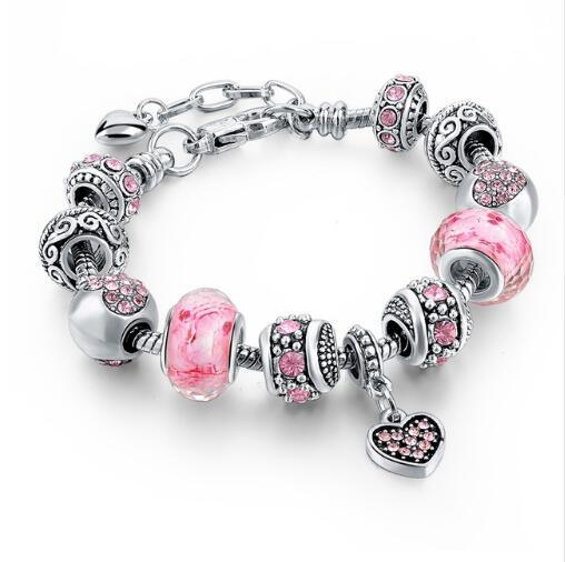 Crystal Beads Bracelets & Bangles Snake Chain Charm Bracelets For Women Jewellery - amazitshop