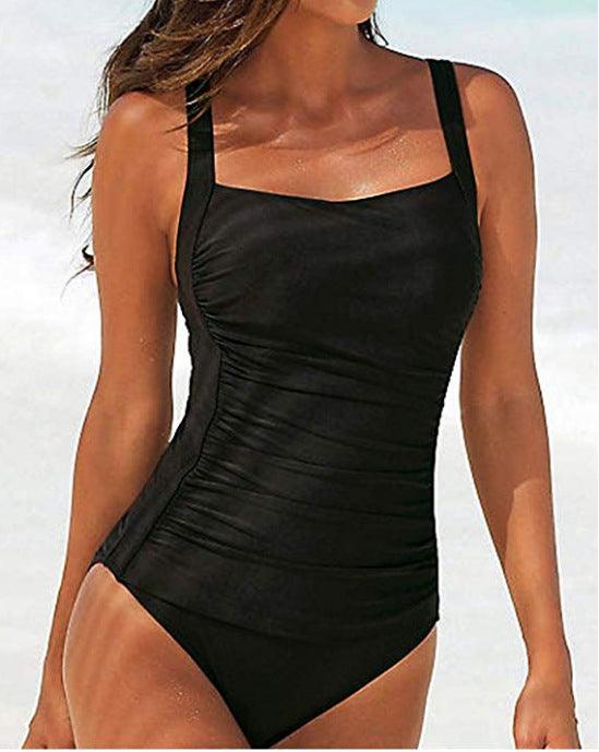 Women's swimwear with solid shoulder straps - amazitshop