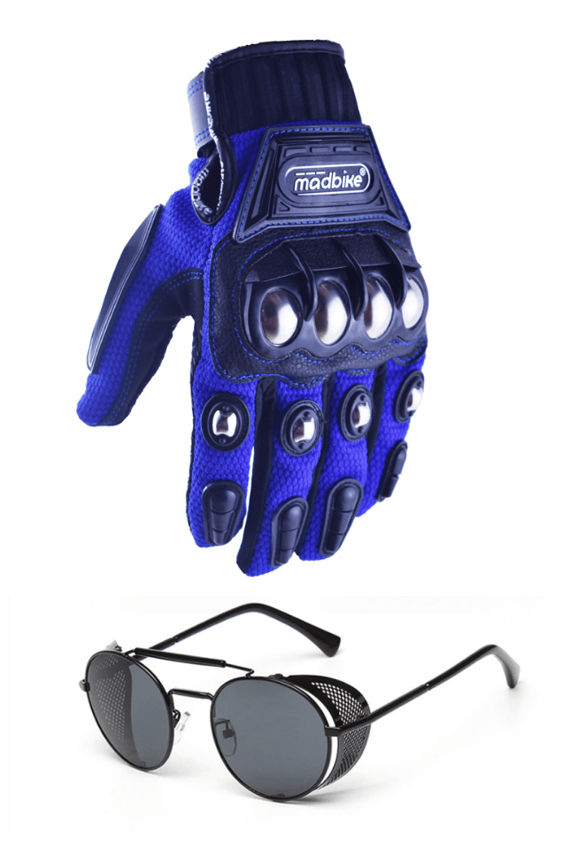 Motorcycle Gloves and Glasses Set - amazitshop