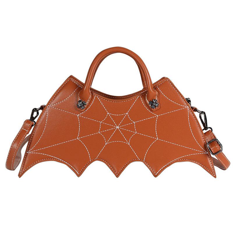 Halloween Spider Web Shape Shoulder Bags Personality Batgirl Tide Pu Handbags Fashoin Messenger Crossbody Bag - amazitshop