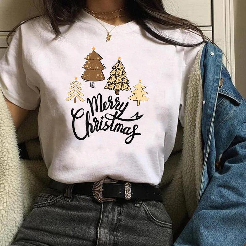 Christmas Fashion Printed Short Sleeve Tops For Men And Women - amazitshop