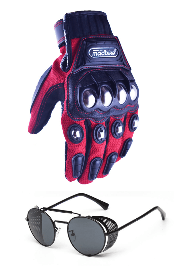 Motorcycle Gloves and Glasses Set - amazitshop