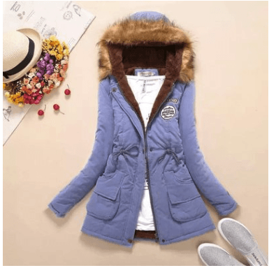 Thick Winter Jacket Women Large Size Long Section Hooded parka outerwear new fashion fur collar Slim padded cotton warm coat - amazitshop