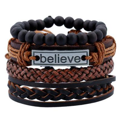 Believe Suit Men's Leather Bracelet - amazitshop