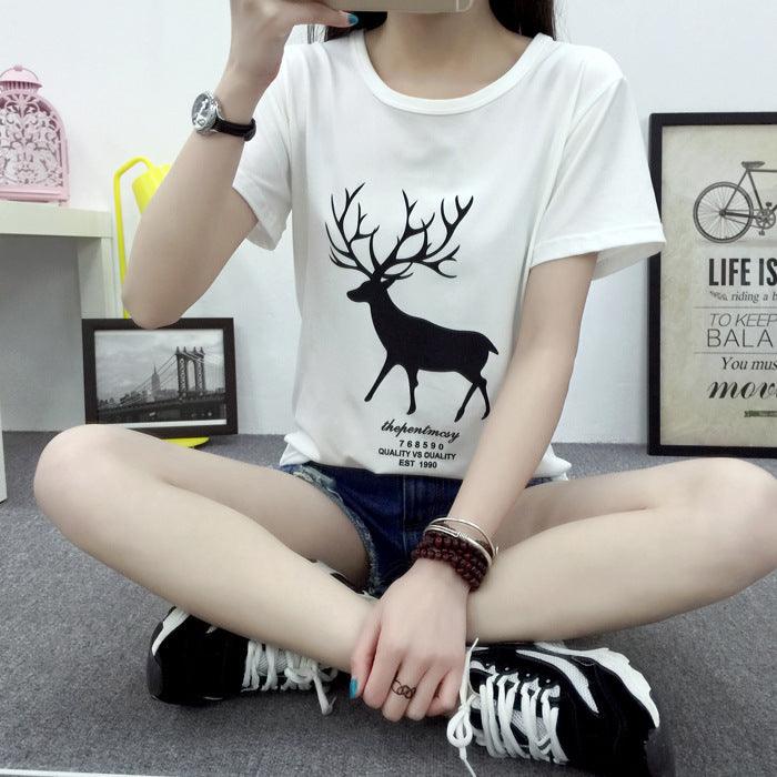 Women's t-shirt printing letters short-sleeved t-shirt women - amazitshop