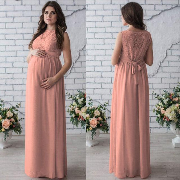 Lace Sleeveless Maternity Dress - amazitshop