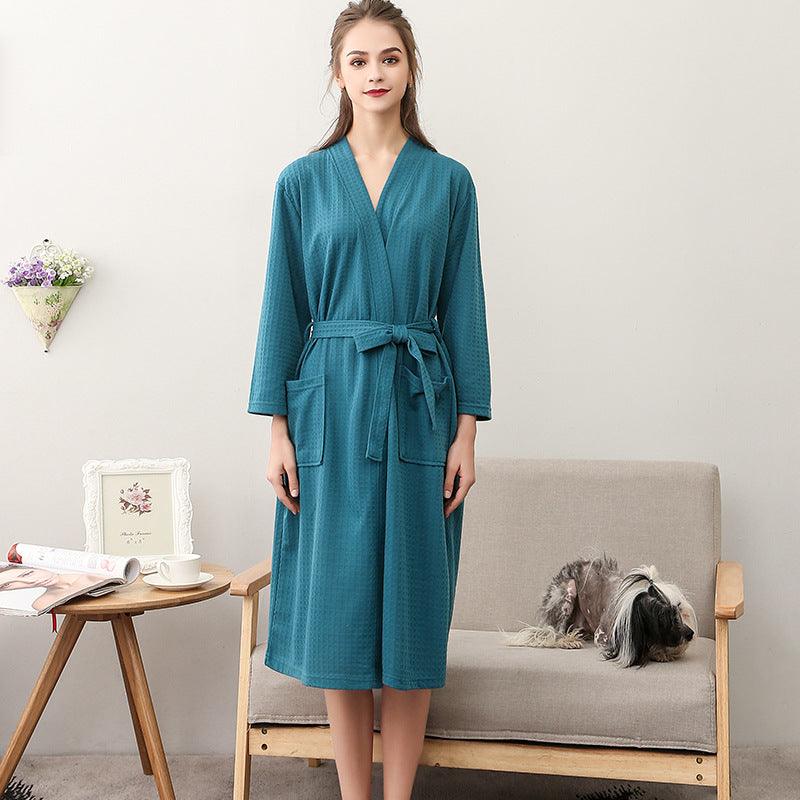 Women's Thin Couple's Nightgown Three Quarter Sleeve Bathrobe - amazitshop