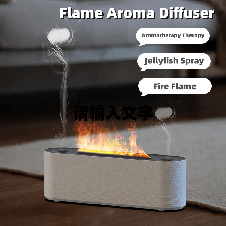 2023 Flame Air Humidifier Ultrasonic 7 Colors Aroma Diffuser LED Cool Mist Maker Fogger Essential Oil Room Fragrance Office Home Decor - amazitshop