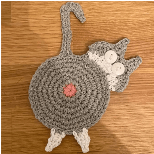 Home Dining Table Fashion Cat Knitted Coaster - amazitshop