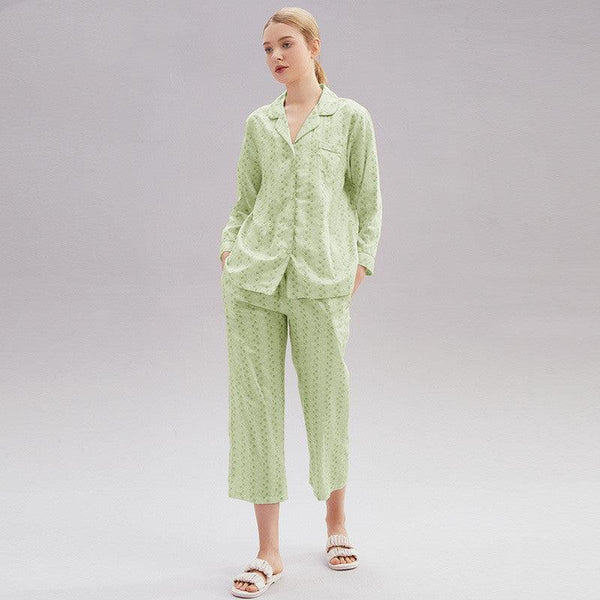Women's Cotton Pajamas Spring Long-sleeved Homewear Thin New - amazitshop