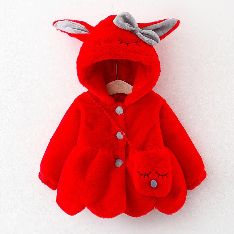 Cartoon Coat Hooded Baby Girl Toddler Fur - amazitshop