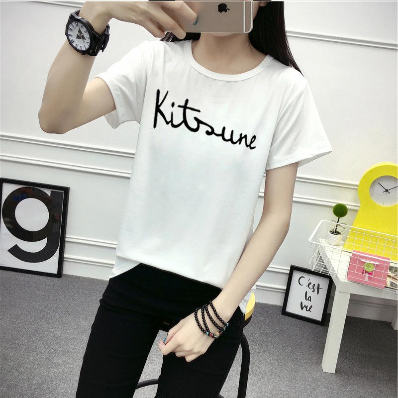 Women's t-shirt printing letters short-sleeved t-shirt women - amazitshop