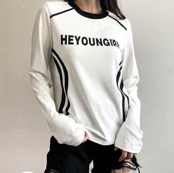 Fashion Tops Women Letter Print Casual Knitted Female Autumn And Winter Loose - amazitshop