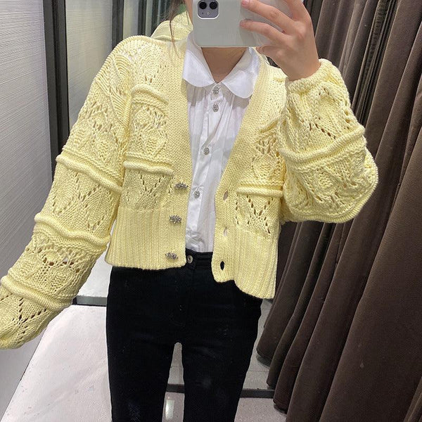Knit sweater cardigan jacket - amazitshop